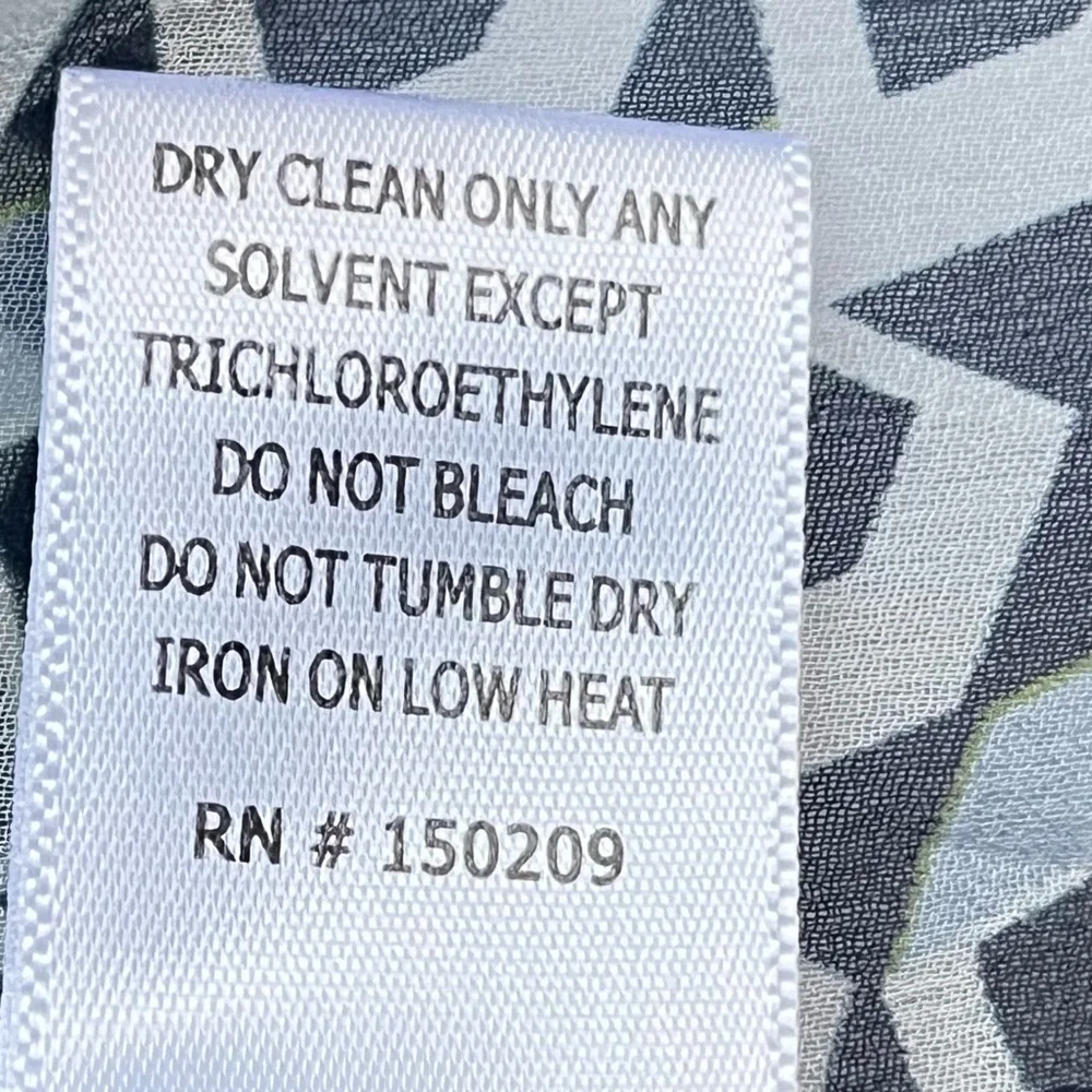 La Ligne Silk Claudette Midi Dress Small Chiffon Layer Geometric Side Slit Flowy - Picture 14 of 14